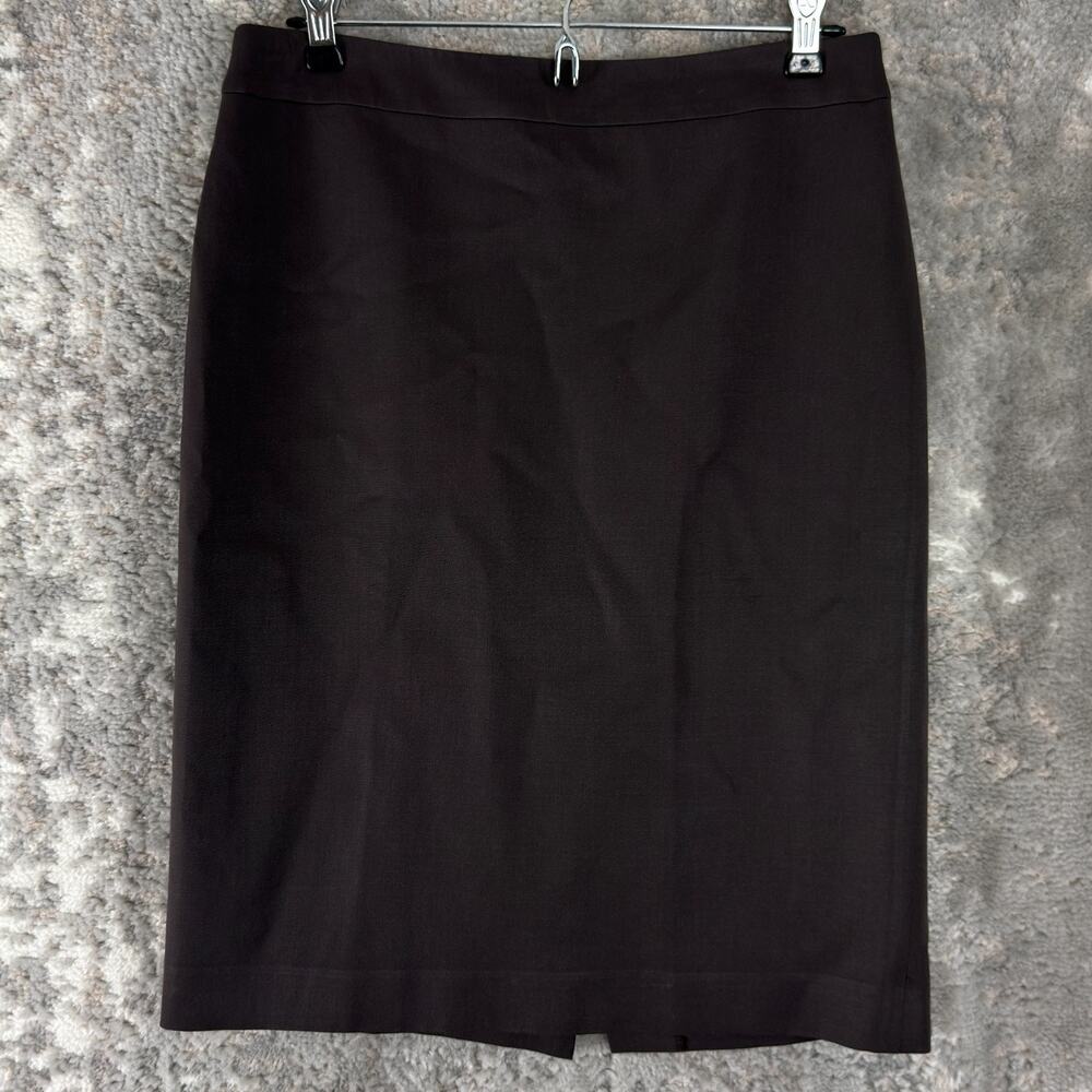 J Crew Size 6 Minimalist‎ Preppy Career Pencil Knee Length Skirt Brown Zip